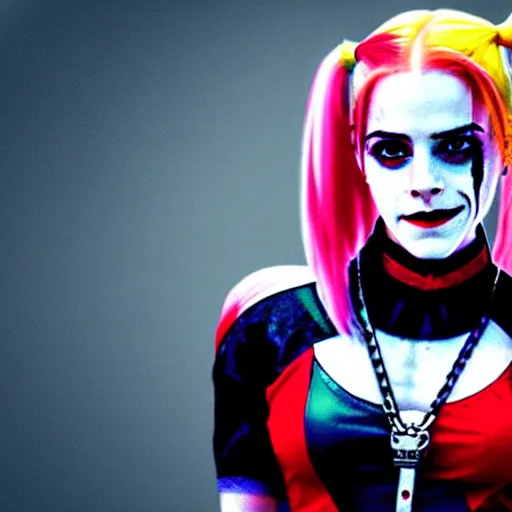 Image similar to emma watson as harley quinn from suicide squad