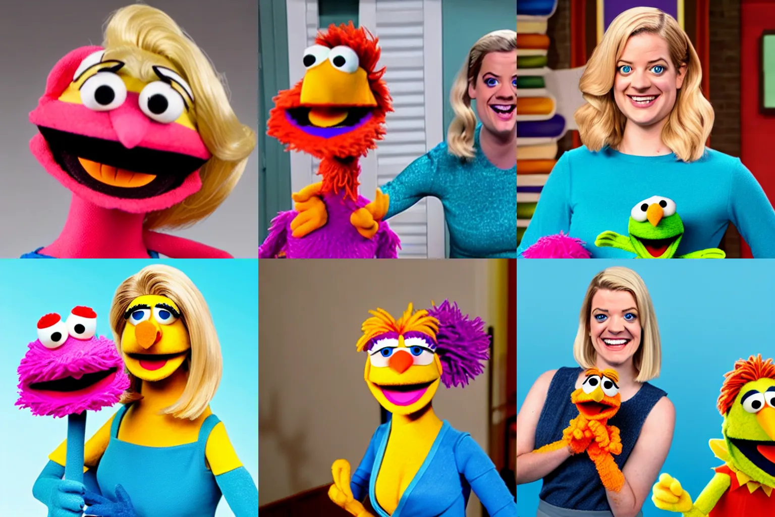 Prompt: Elyse Willems as a muppet from sesame street
