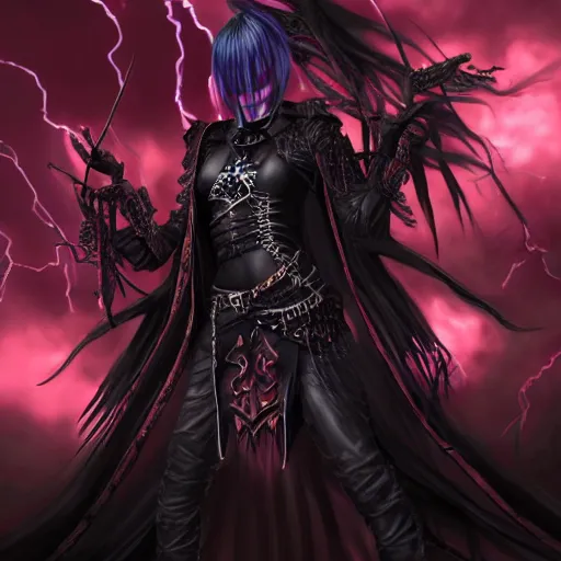 Image similar to beautiful edgelord mall goth magic the gathering, realistic, 8 k, in the style of nu metal, side lighting, lightning bolts