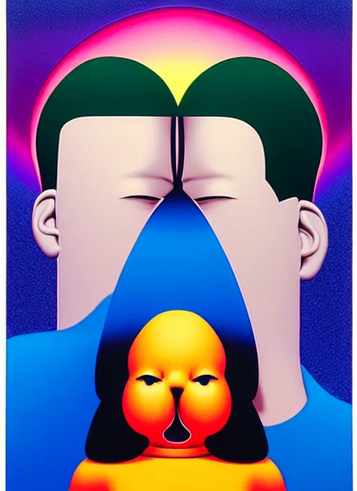 Image similar to kissing by shusei nagaoka, kaws, david rudnick, airbrush on canvas, pastell colours, cell shaded!!!, 8 k