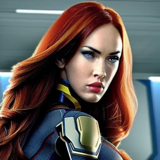 Image similar to A still of Megan Fox as Black Widow in Iron Man 2 (2010)