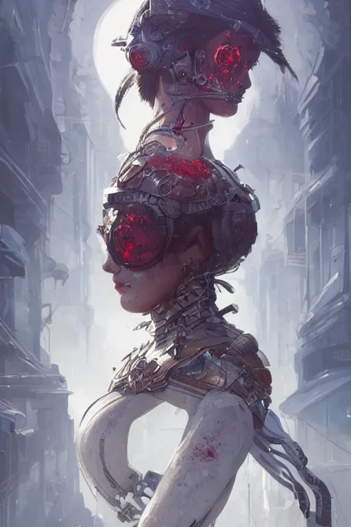 Image similar to ultra realistic illustration, snowy, asian bloodied face, hacknaut cyberpunk, sci - fi, fantasy, intricate, elegant, highly detailed, digital painting, artstation, concept art, smooth, sharp focus, illustration, art by artgerm and greg rutkowski and alphonse mucha