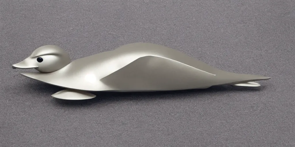 Prompt: Duck shaped spaceship, elegant, smooth shapes