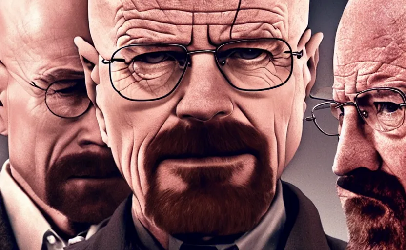 Image similar to walter white in'breaking bad'( 2 0 1 2 ), movie still frame, oscar nominated cinematography, volumetric lighting, 8 k resolution, beautiful composition