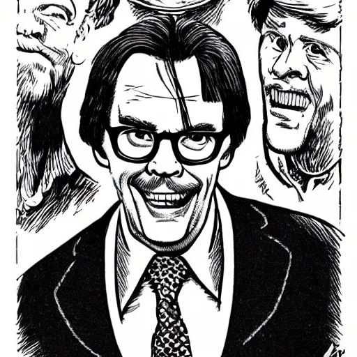 Image similar to Jim Carey illustration drawn by Robert Crumb