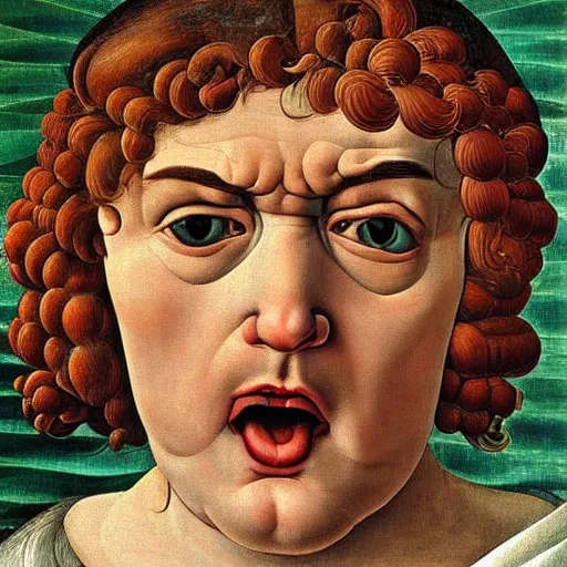 Image similar to extremely angry doctors yelling at babies for eating his corn and incredible realism closeup portrait by botticelli hd