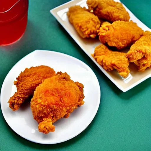 Image similar to fried chicken made of jello