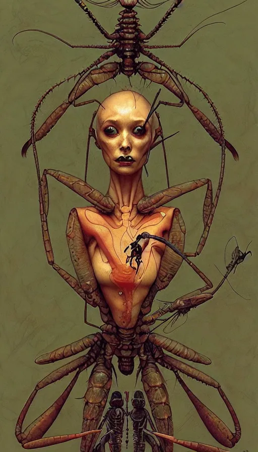 Image similar to mantis by chiara bautista, beksinski and norman rockwell and greg rutkowski weta studio and tom bagshaw and james gurney and lucasfilm