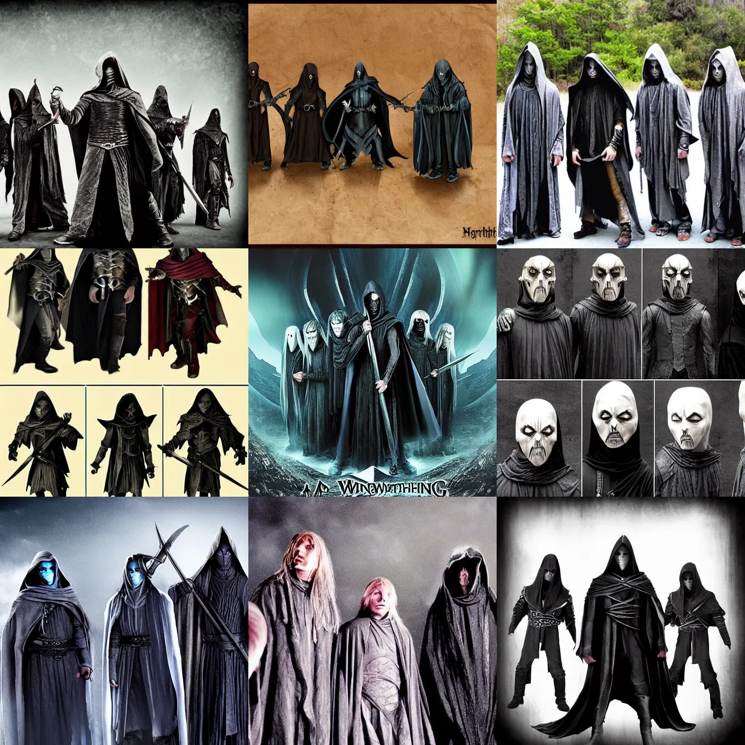 Prompt: a ringwraith boy band from mordor, boy band, music, teenagers, backstreet boys