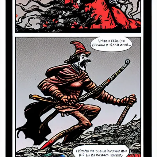 Image similar to rackham the red podcasting, in the style of moebius