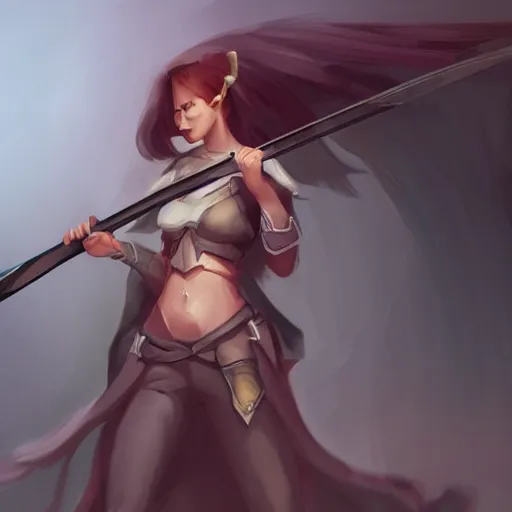 Prompt: cool female character holding a sword, digital painting, concept art, artstation, smooth, sharp focus, illustration