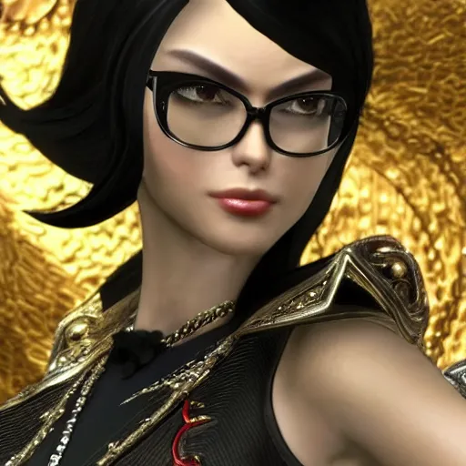 Prompt: Bayonetta looking gorgeous amazing level of detail 8k resolution hyperdetailed photorealism