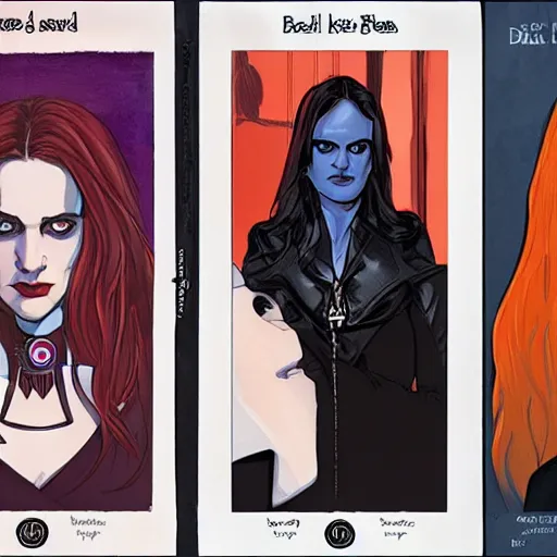 Image similar to Phil Noto comic art, wide shot, stunning elegant female Eva Green, Indigo Magician, beautiful evil sneer, symmetrical face, symmetrical eyes, leather clothing and boots, long straight red hair, full body, Indigo occult pattern