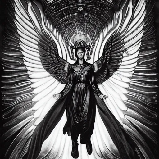 Prompt: godlike awe-inspiring menacing Lucifer royal portrait, Superbia, standing tall invincible, beautiful angelic wings, intricate, elegant, sophisticated, capital sin of Pride, stunning, breathtaking, award-winning, groundbreaking, concept art, nouveau art, Dark Fantasy mixed with Socialist Realism, by Michelangelo, Caravaggio, Alphonse Mucha, Michael Whelan, William Adolphe Bouguereau, John Williams Waterhouse, and Donato Giancola, extremely moody lighting, glowing light and shadow, atmospheric, fine art, trending, featured, 8k, photorealistic, complex,symmetrical , 3-point perspective, hyper detailed, unreal engine 5, IMAX quality, cinematic, high resolution, 3D, PBR, path tracing, volumetric lighting, octane render, arnold render