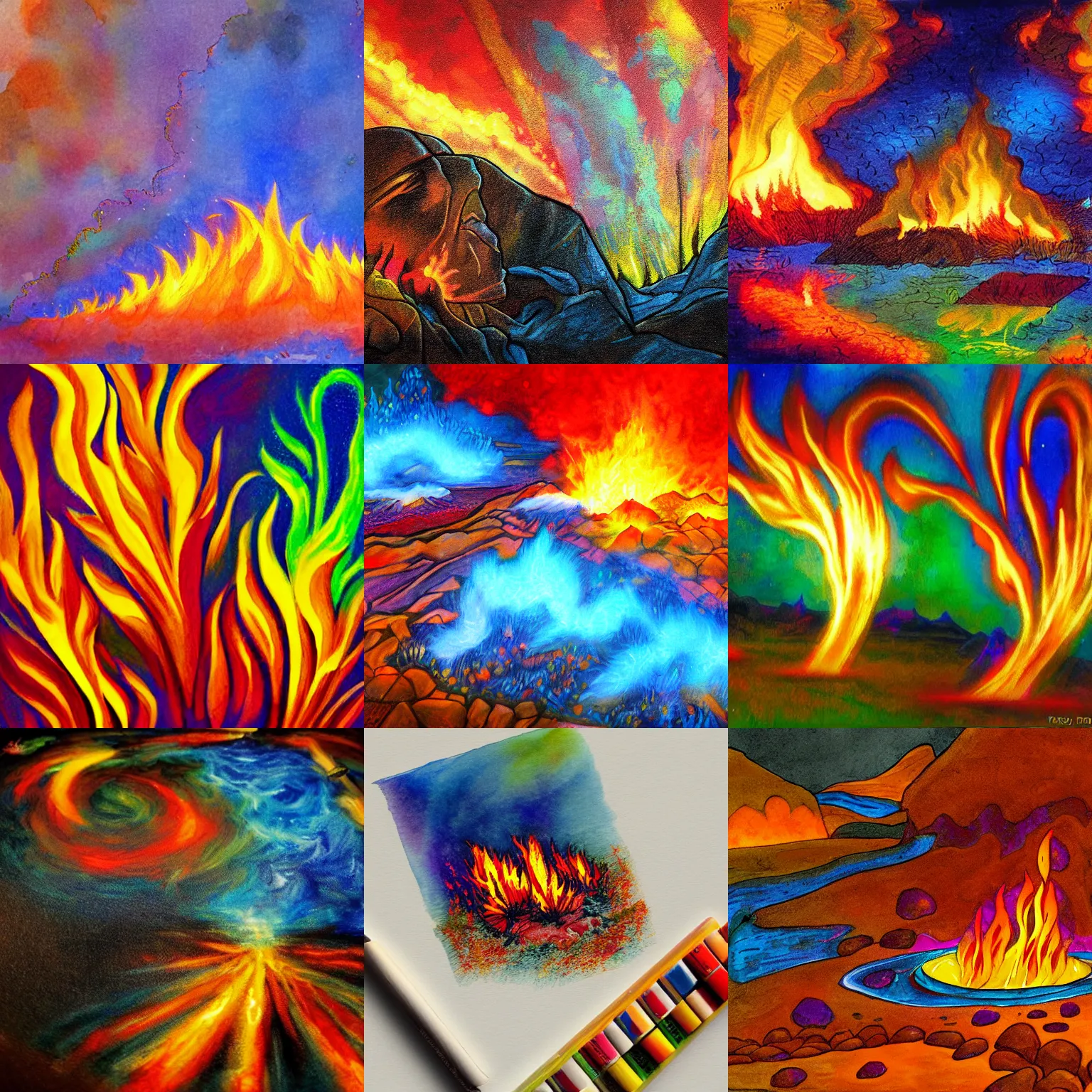 Prompt: heraclitean fire, art, light, color, illustration