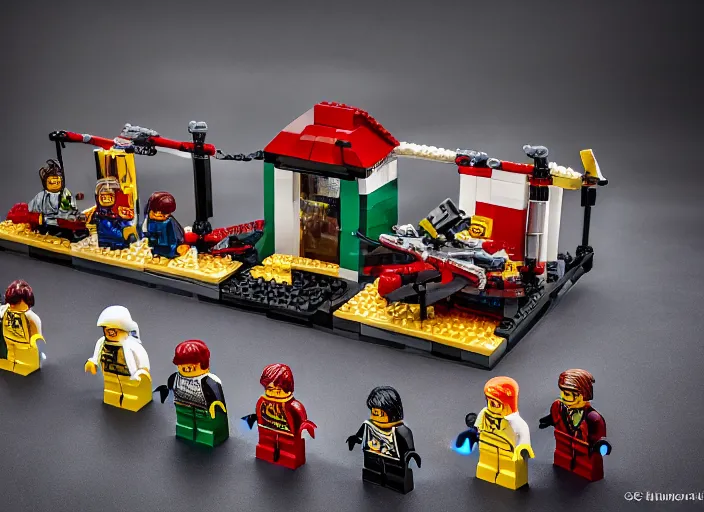 Image similar to product photo still of january 6 th insurrection lego playset, 8 k, 1 2 0 mm macro, f 1. 8, studio lighting, key light