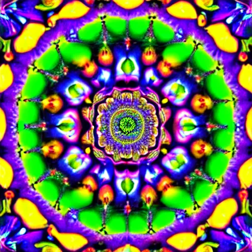 Image similar to psychedelic fractal mandala pattern