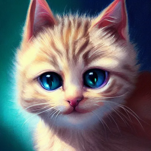 Image similar to instagram logo as a kitten, oil painting, ultradetailed, artstation, ultradetailed, digital painting, ultradetailed