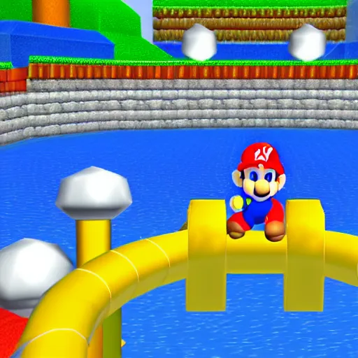 Prompt: super mario 64 screenshot