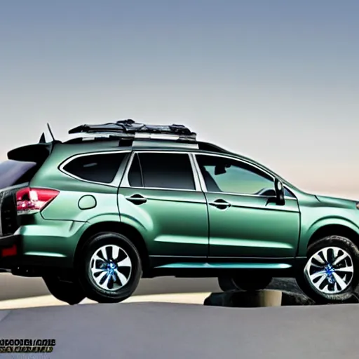 Image similar to a 2 0 1 5 subaru forrester made entirely out of a giant emerald