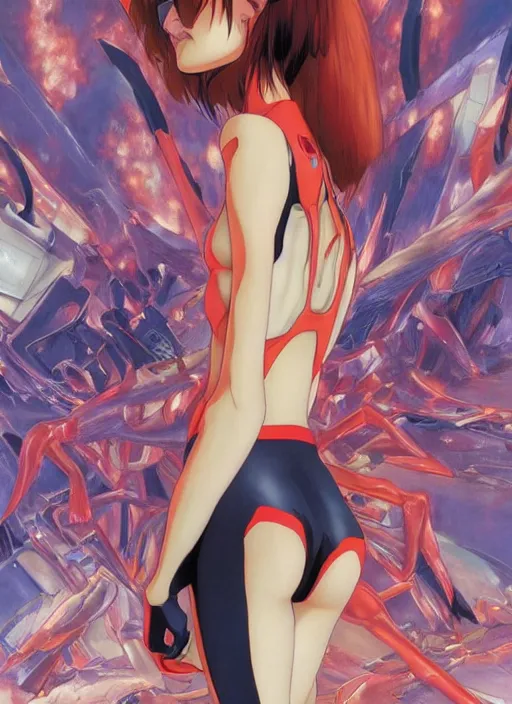 Image similar to first issue of neon genesis evangelion comic book cover art, au naturel, hyper detailed, digital art, trending in artstation, cinematic lighting, studio quality, smooth render, unreal engine 5 rendered, octane rendered, art style by klimt and nixeu and ian sprigger and wlop and krenz cushart