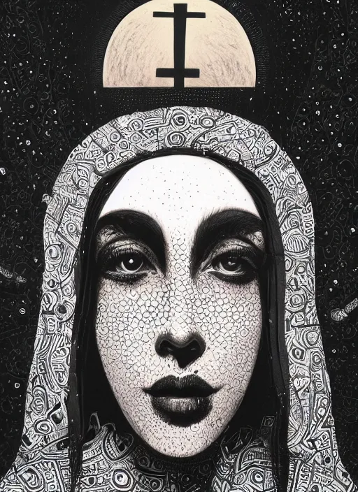 Image similar to Nun goddess painting by Dan Hillier, trending on artstation, artstationHD, artstationHQ, 4k, 8k