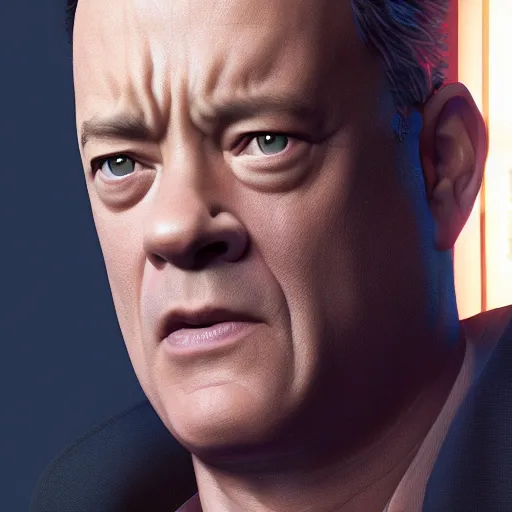 Image similar to a highly detailed matte portrait of tom hanks as a sam fischer, spy novel by tom clancy, unreal engine, volumetric lighting, exquisite detail, 8 k, art by greg rutkowski and alphonse mucha