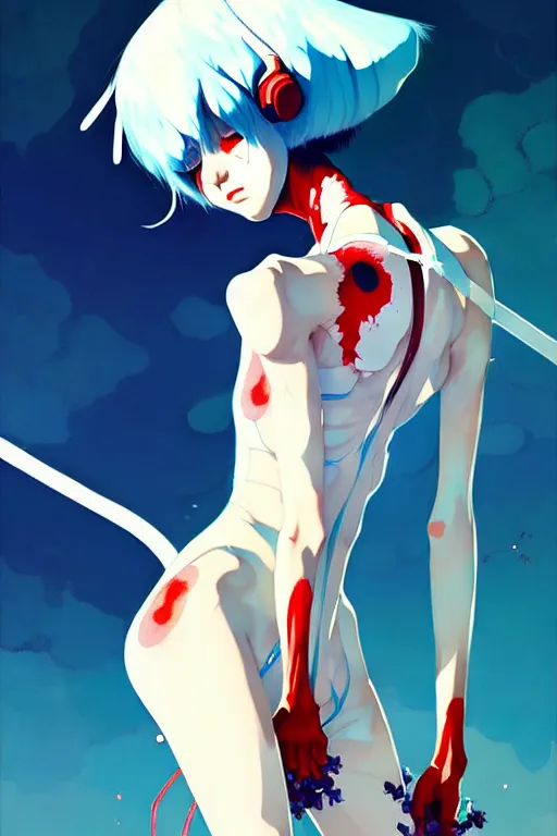 Image similar to a ultradetailed beautiful panting of rei ayanami, by conrad roset, greg rutkowski and makoto shinkai, trending on artstation