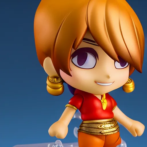 Prompt: side view, pixar aladdin as nendoroid, 8 k hd dof, kodak film,