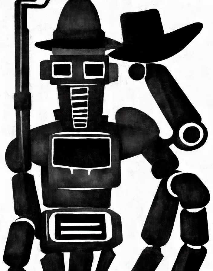 Image similar to portrait of noir robot detective