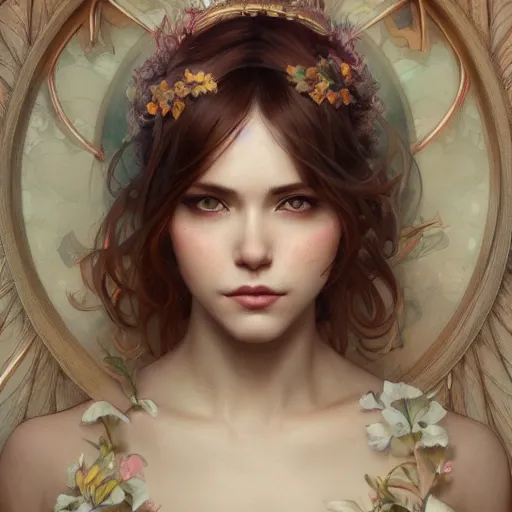 Image similar to ultra realistic illustration, manic pixie dream girl, intricate, elegant, highly detailed, digital painting, artstation, concept art, smooth, sharp focus, illustration, art by artgerm and greg rutkowski and alphonse mucha