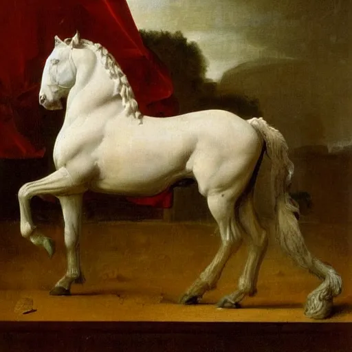 Prompt: portrait painting of a marble sculpture by George Stubbs, renaissance painting, oil painting, old master