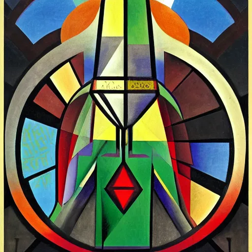 Image similar to the shaman of the subway, an art deco painting by leo and diane dillon and diego rivera, geometric designs, dramatic lighting, god rays, smooth, sharp focus, art brut, outsider art