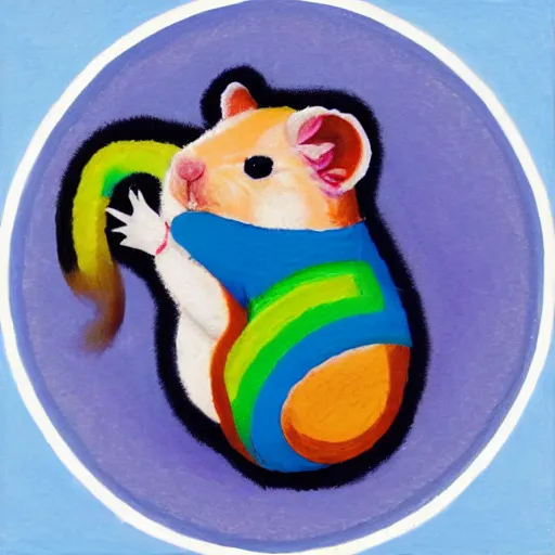 Image similar to rainbow hamster in the style of stray, 8 k, hd, light reflection