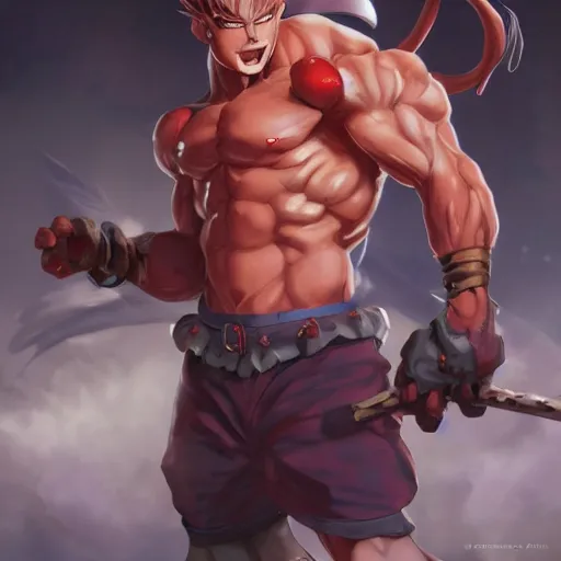 Image similar to anime portrait of goblins as a muscular anime boy by stanley artgerm lau, wlop, rossdraws, james jean, andrei riabovitchev, marc simonetti, and sakimichan, trending on artstation