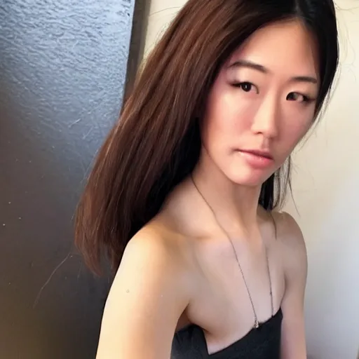 Image similar to Meg Kimura, beautiful model, selfie, photorealistic, trending on instagram