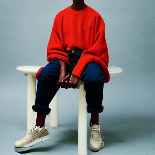 Image similar to realistic photoshooting for a new ssense!!! lookbook, color film photography, photo of a woman, photo in style of tyler mitchell, 3 5 mm, featured on vogue