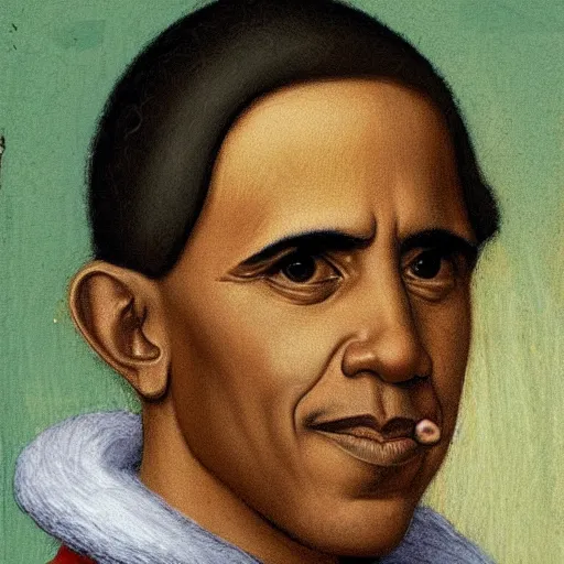 Prompt: portrait of barack obama. in the style of leonardo da vinci