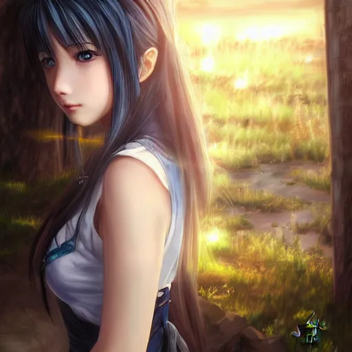 Image similar to beautiful rinoa by wang ling wlop,