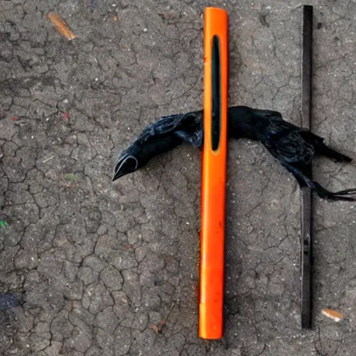 Image similar to a crowbar made out of crows