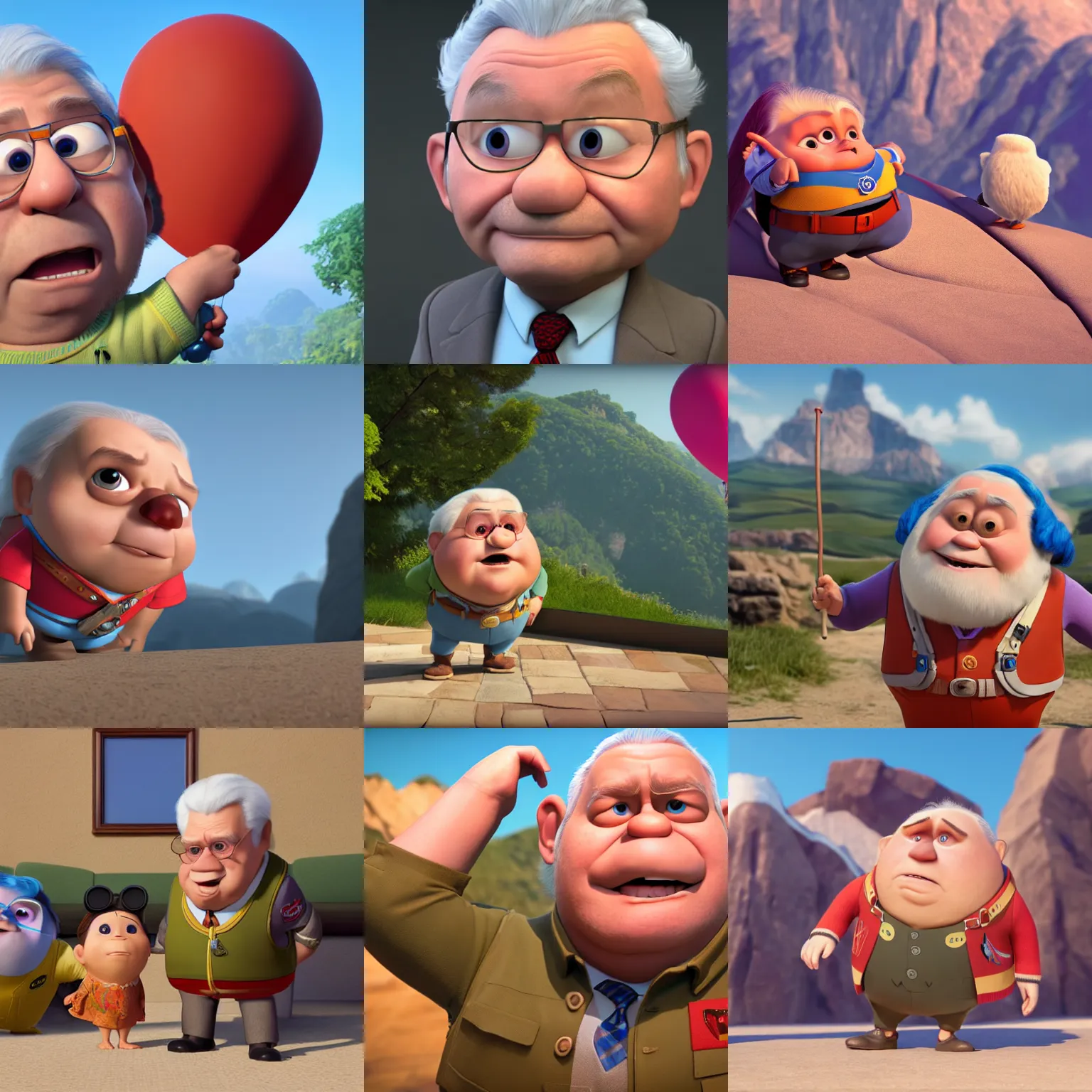 Prompt: lech kaczynski as a pixar disney character from up ( 2 0 0 9 ), unreal engine, octane render, 3 d render, photorealistic