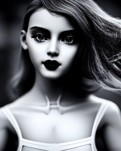 Image similar to black and white dreamy young beautiful female artificial intelligence, cinematic, rim light, photo - realistic, elegant, high detail, 8 k, masterpiece, photo taken in 1 9 3 0