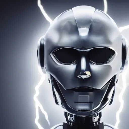 Image similar to movie scene of a man with a robot head, movie still, cinematic composition, cinematic lightning,