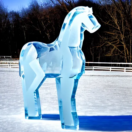 Image similar to ice in a horse shape