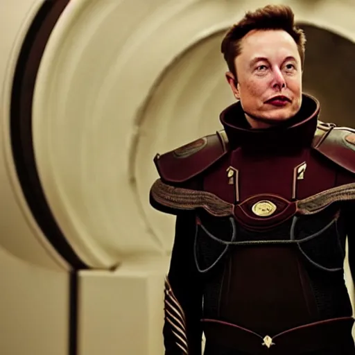 Prompt: Elon Musk as Emperor Shaddam IV, in Dune