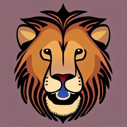 Image similar to full body portrait Lion with a sympathetic and expressive face, round and well-drawn eyes, mouth is simple and pleasant, ears are listening, body is strong and upright, paws firm to the ground, tail slightly wavy, Anthropomorphic, highly detailed, colorful, illustration, smooth and clean vector curves, no jagged lines, vector art, smooth