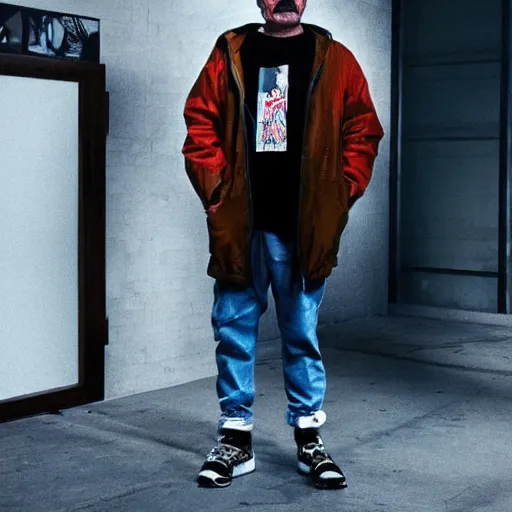 Image similar to walter white in hypebeast clothes