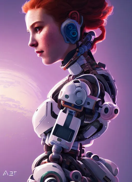 Image similar to symmetry!! portrait of a robot astronaut, tech face, floral! horizon zero dawn machine, intricate, elegant, highly detailed, digital painting, artstation, concept art, smooth, sharp focus, illustration, art by artgerm and greg rutkowski and alphonse mucha, 8 k