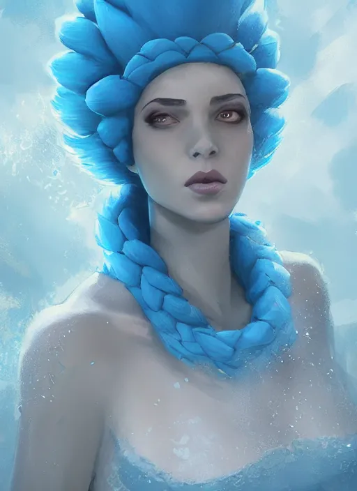 Image similar to marge simpson as a water nymph, cinematic, artstation, greg rutkowski