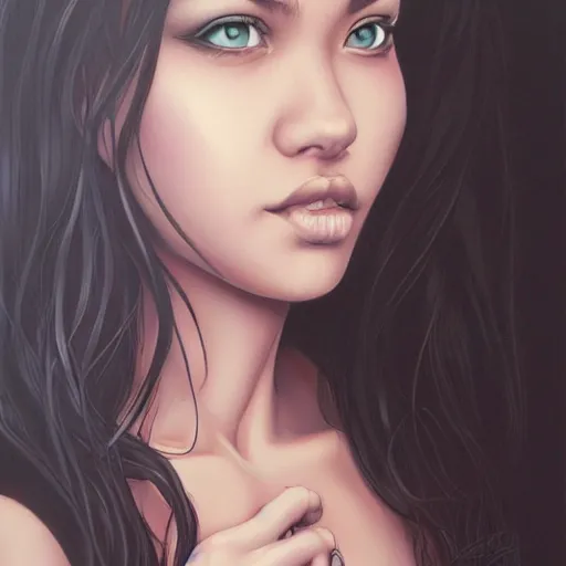 Prompt: portrait of Felicia Hernandez at age of 20, by Artgerm